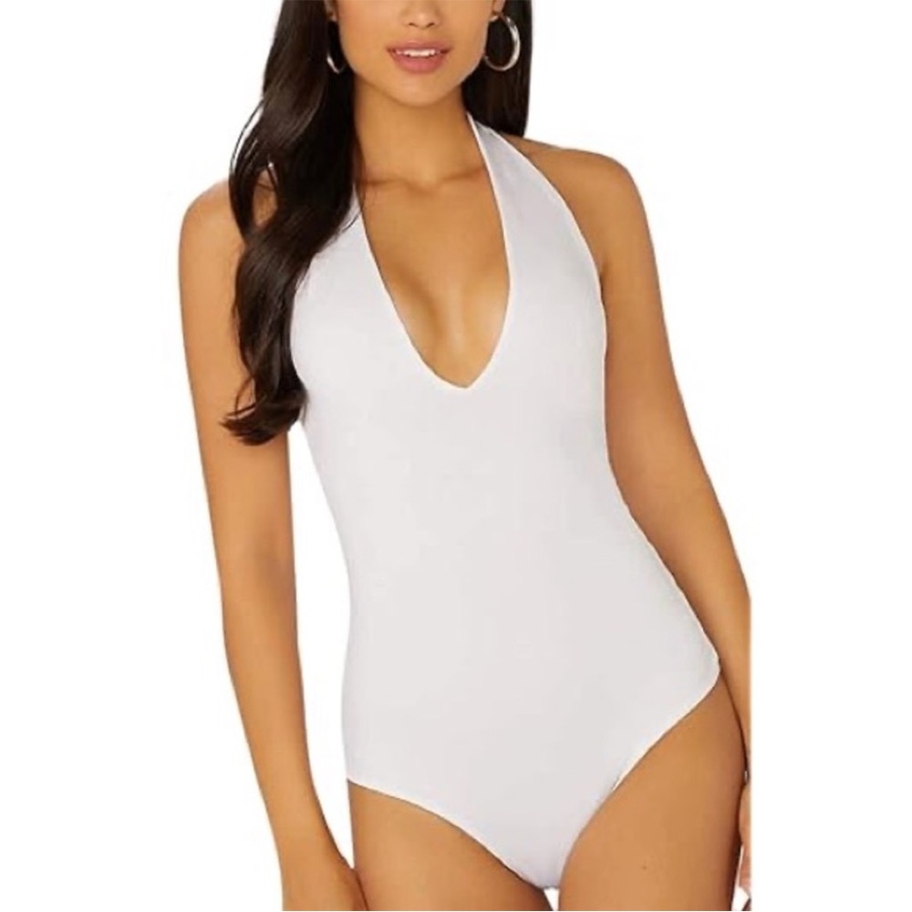 Dance & Marvel White Sleeveless Backless Bodysuit